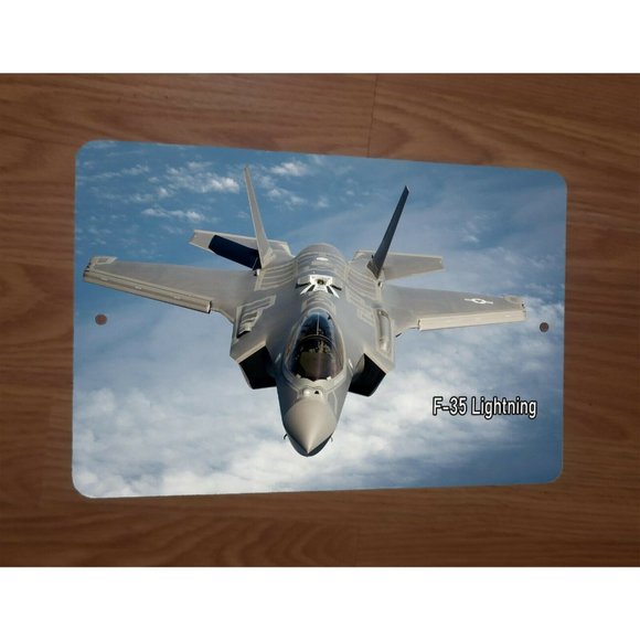 Lockheed Martin F-35 Lightning Stealth‎ Jet Airplane Military 8x12 Metal Sign - Picture 1 of 1